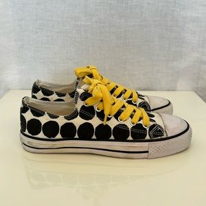 Marimekko Sneakers Kivet Black/White Canvas Yellow 8/38